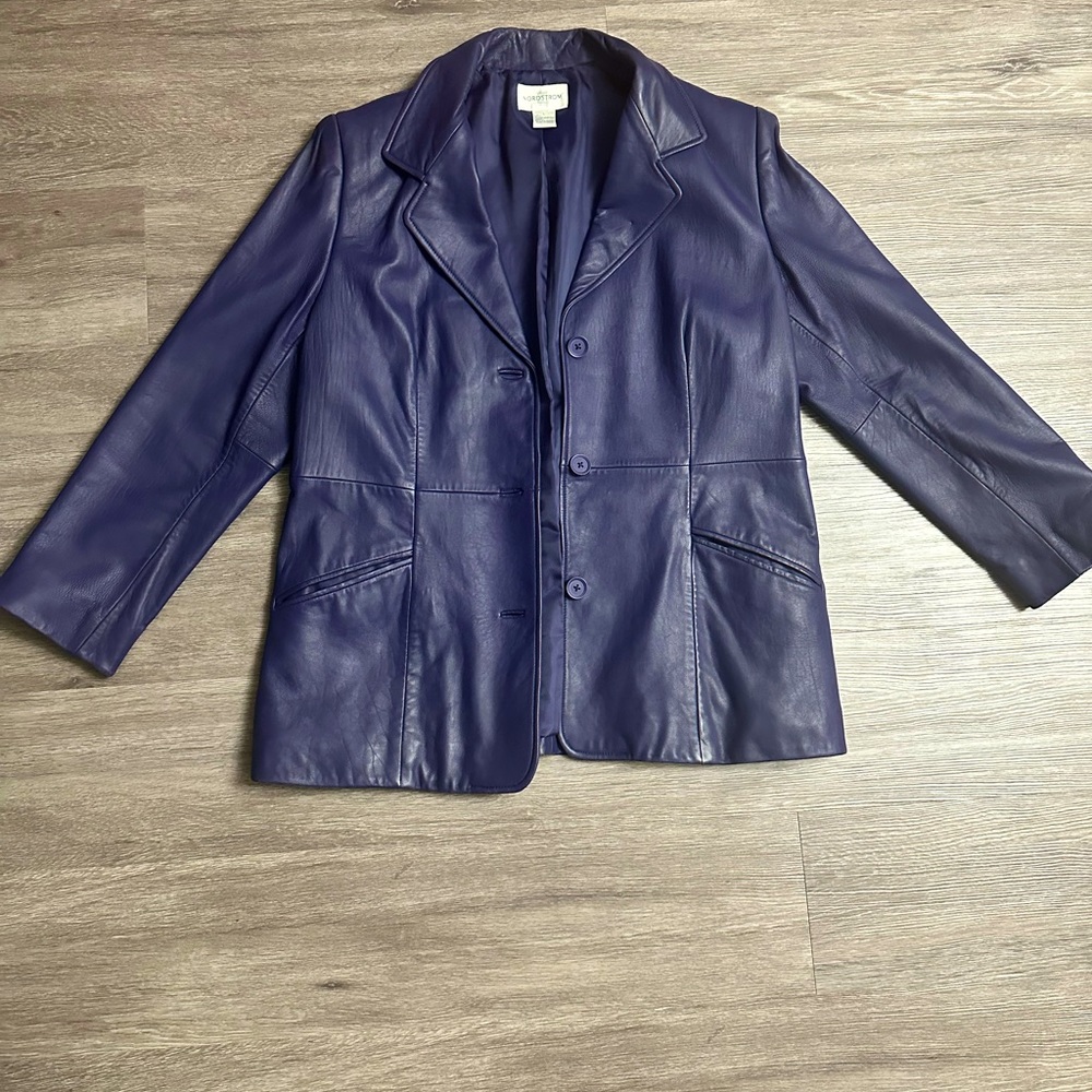 Nordstrom Purple Leather Jacket